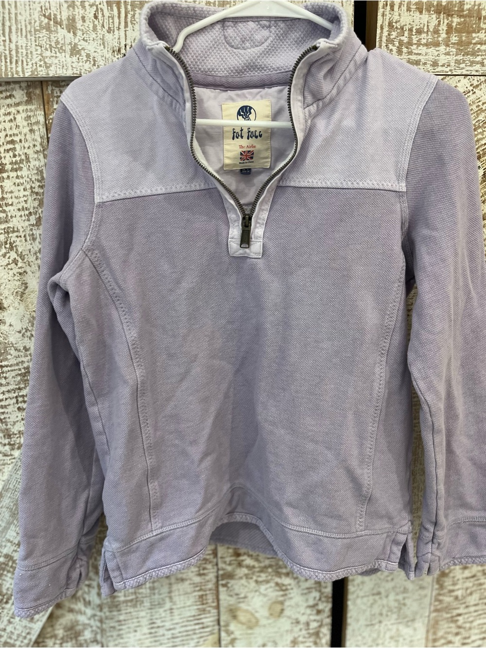Fat Face Women’s Lavender Half-Zip Sweatshirt Sz 8